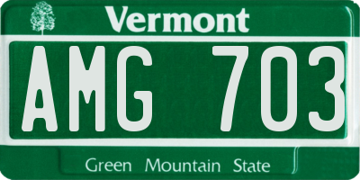 VT license plate AMG703