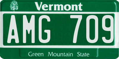VT license plate AMG709