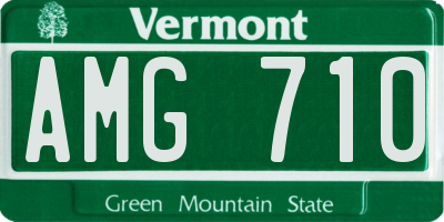 VT license plate AMG710