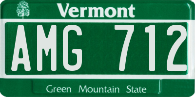 VT license plate AMG712