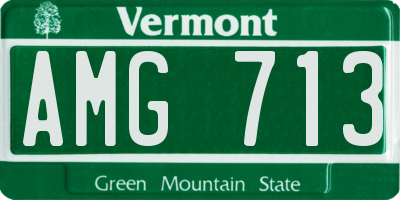 VT license plate AMG713