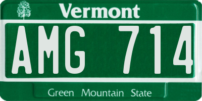 VT license plate AMG714