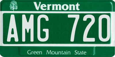VT license plate AMG720