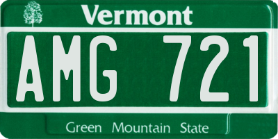 VT license plate AMG721