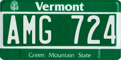 VT license plate AMG724