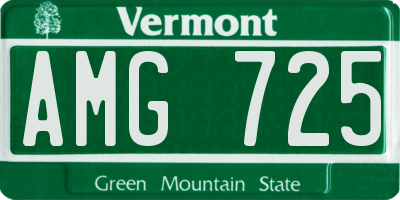 VT license plate AMG725