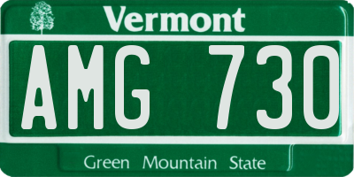 VT license plate AMG730