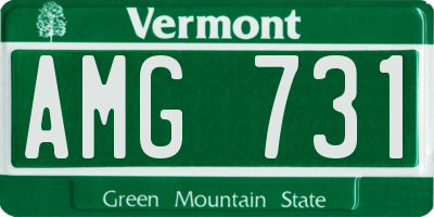 VT license plate AMG731