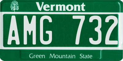 VT license plate AMG732