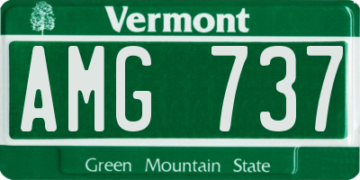 VT license plate AMG737