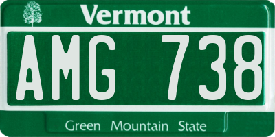 VT license plate AMG738