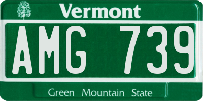 VT license plate AMG739
