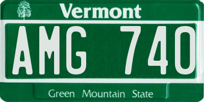 VT license plate AMG740