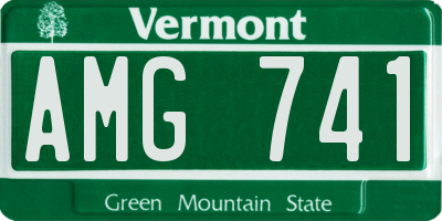 VT license plate AMG741