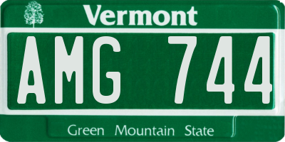 VT license plate AMG744