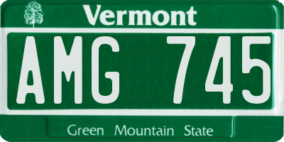 VT license plate AMG745