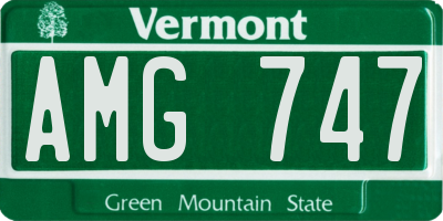 VT license plate AMG747