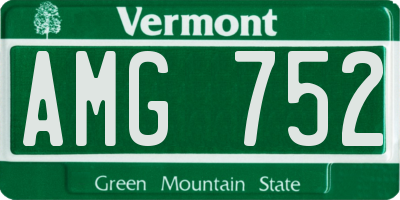 VT license plate AMG752