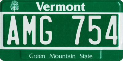 VT license plate AMG754