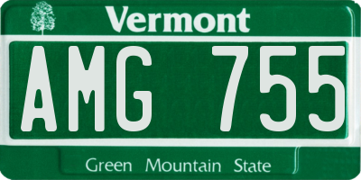 VT license plate AMG755