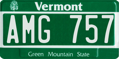 VT license plate AMG757