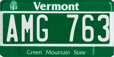 VT license plate AMG763