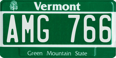 VT license plate AMG766