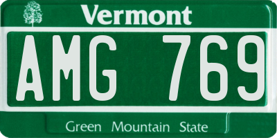VT license plate AMG769