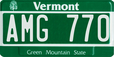VT license plate AMG770