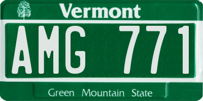VT license plate AMG771