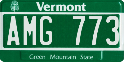 VT license plate AMG773