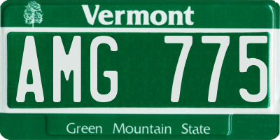 VT license plate AMG775