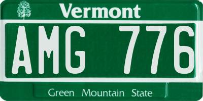 VT license plate AMG776