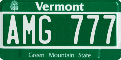 VT license plate AMG777