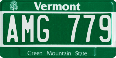 VT license plate AMG779