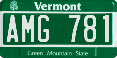 VT license plate AMG781
