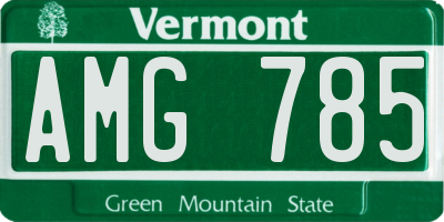 VT license plate AMG785