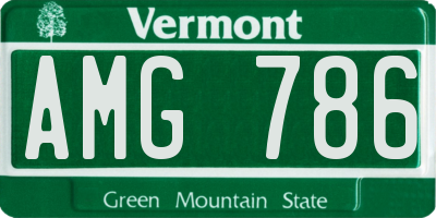 VT license plate AMG786