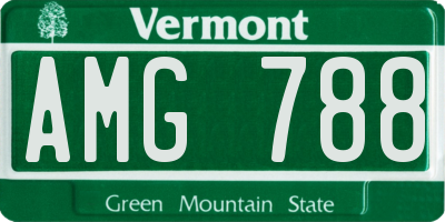VT license plate AMG788