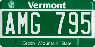 VT license plate AMG795
