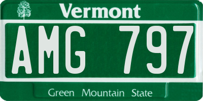 VT license plate AMG797