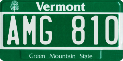 VT license plate AMG810
