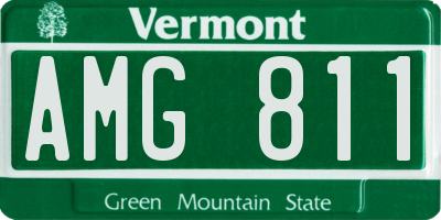 VT license plate AMG811