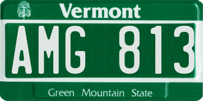VT license plate AMG813