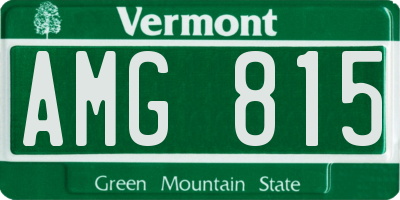 VT license plate AMG815