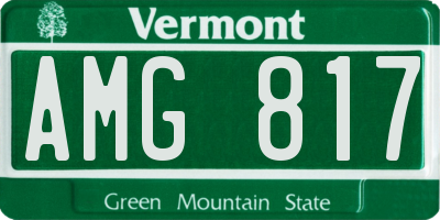 VT license plate AMG817
