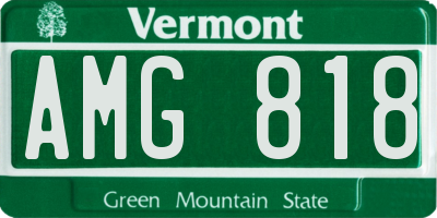 VT license plate AMG818