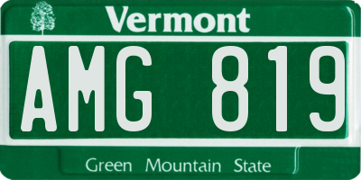 VT license plate AMG819