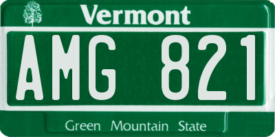 VT license plate AMG821