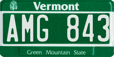 VT license plate AMG843
